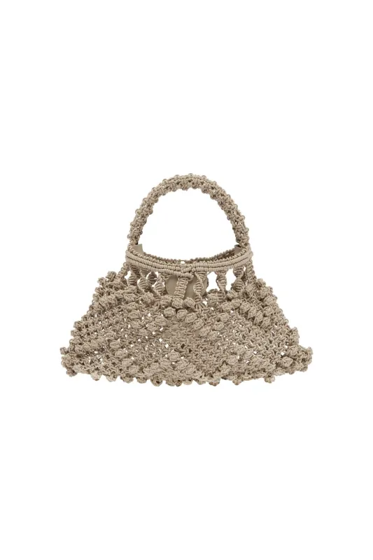 LEATHER MACRAME MICRO CRESCENT BAG made by Alemais