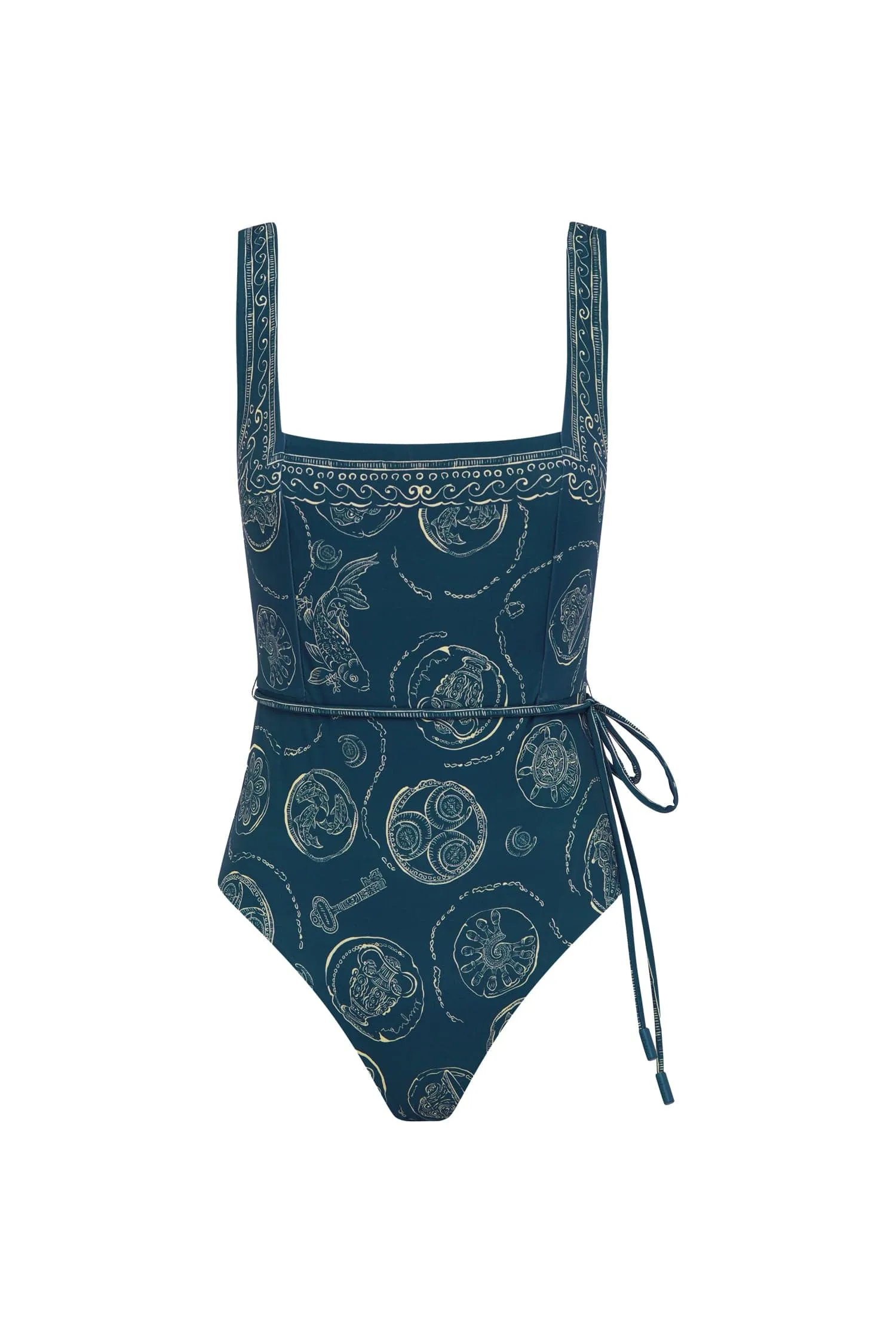 LUCKY SQUARE NECK ONE PIECE sold by Alemais