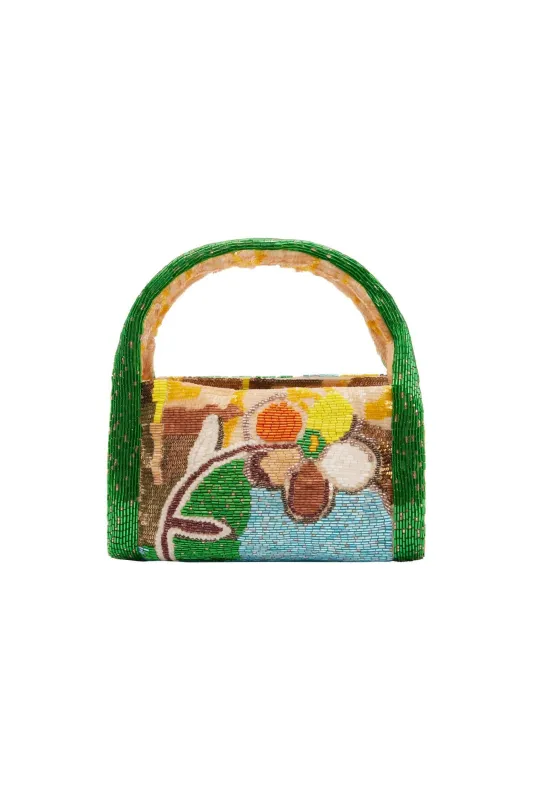 LIMELIGHT BEADED BARREL BAG made by Alemais