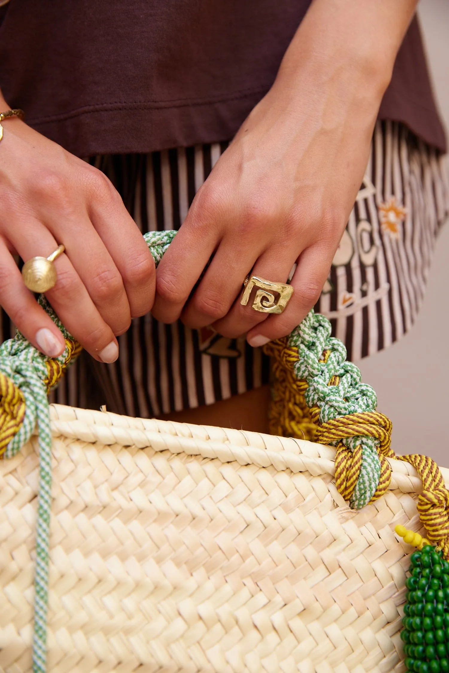 LE JARDIN SQUARE SPIRAL RING sold by Alemais product image thumbnail 2