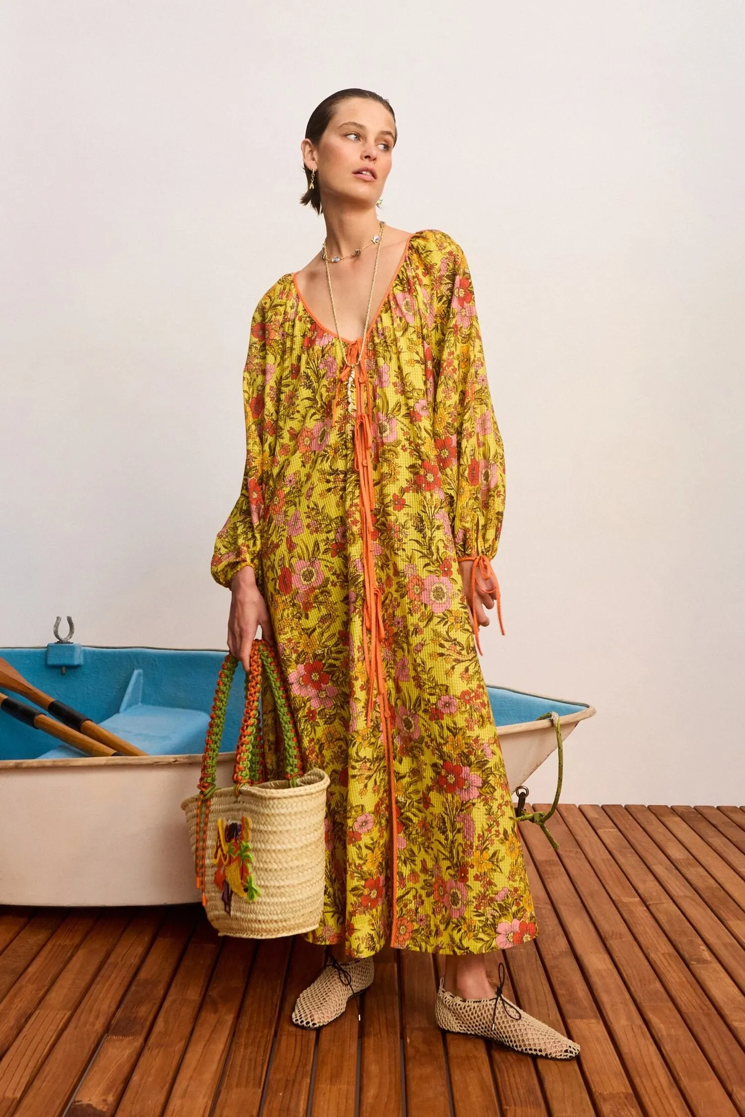 KITTY TIE FRONT SHIRTDRESS sold by Alemais product image thumbnail 2