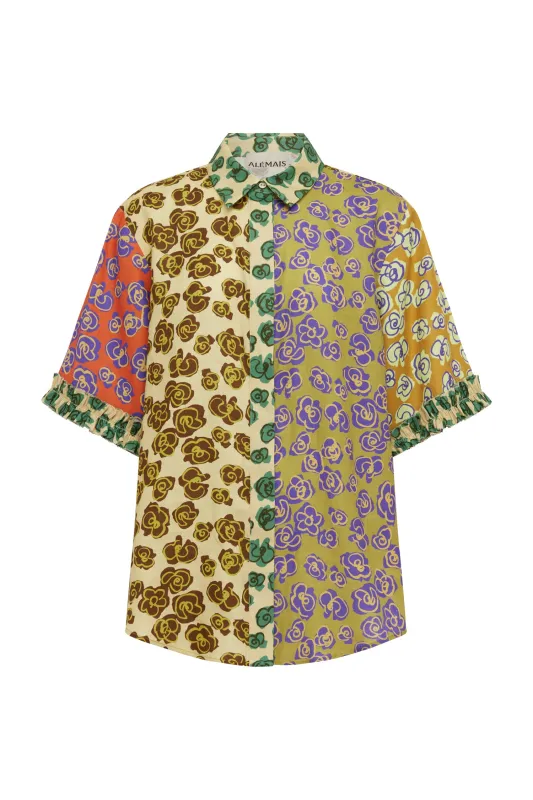 PATTY SPLICED SHIRT made by Alemais