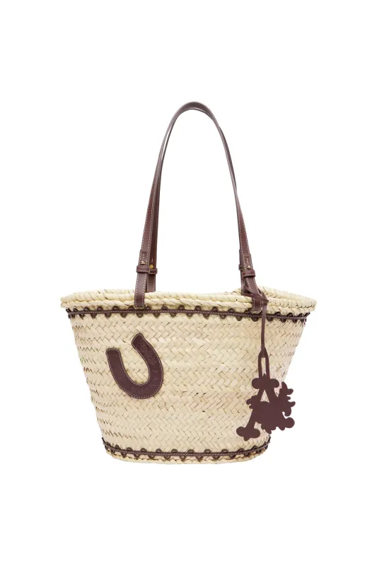 ACE LEATHER PATCH MIDI BASKET made by Alemais