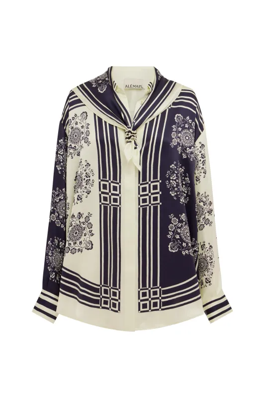 BANDERRA SCARF SILK SHIRT made by Alemais