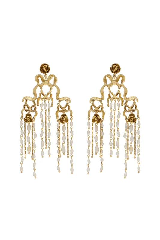 DJANGO BOW & PEARL EARRINGS made by Alemais