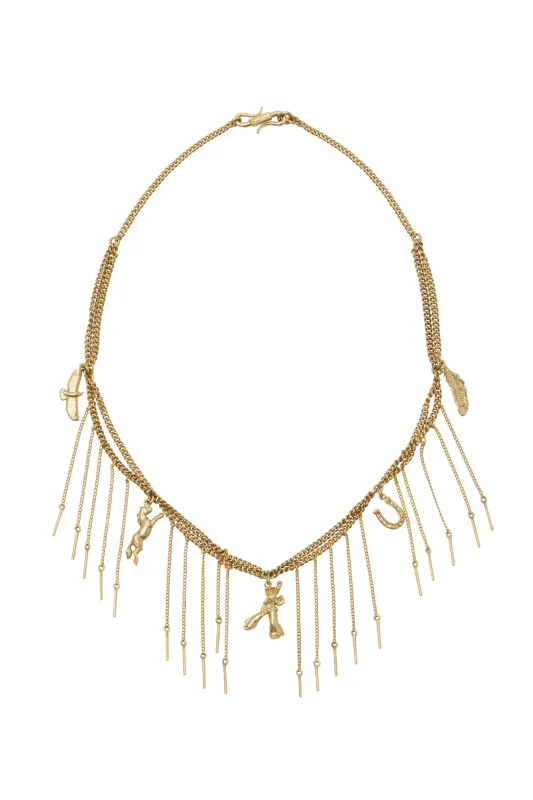 DJANGO CHARM FRINGED NECKLACE made by Alemais