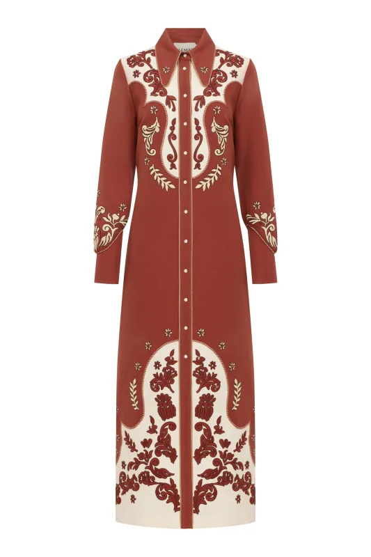 DUKE EMBROIDERED SHIRTDRESS made by Alemais