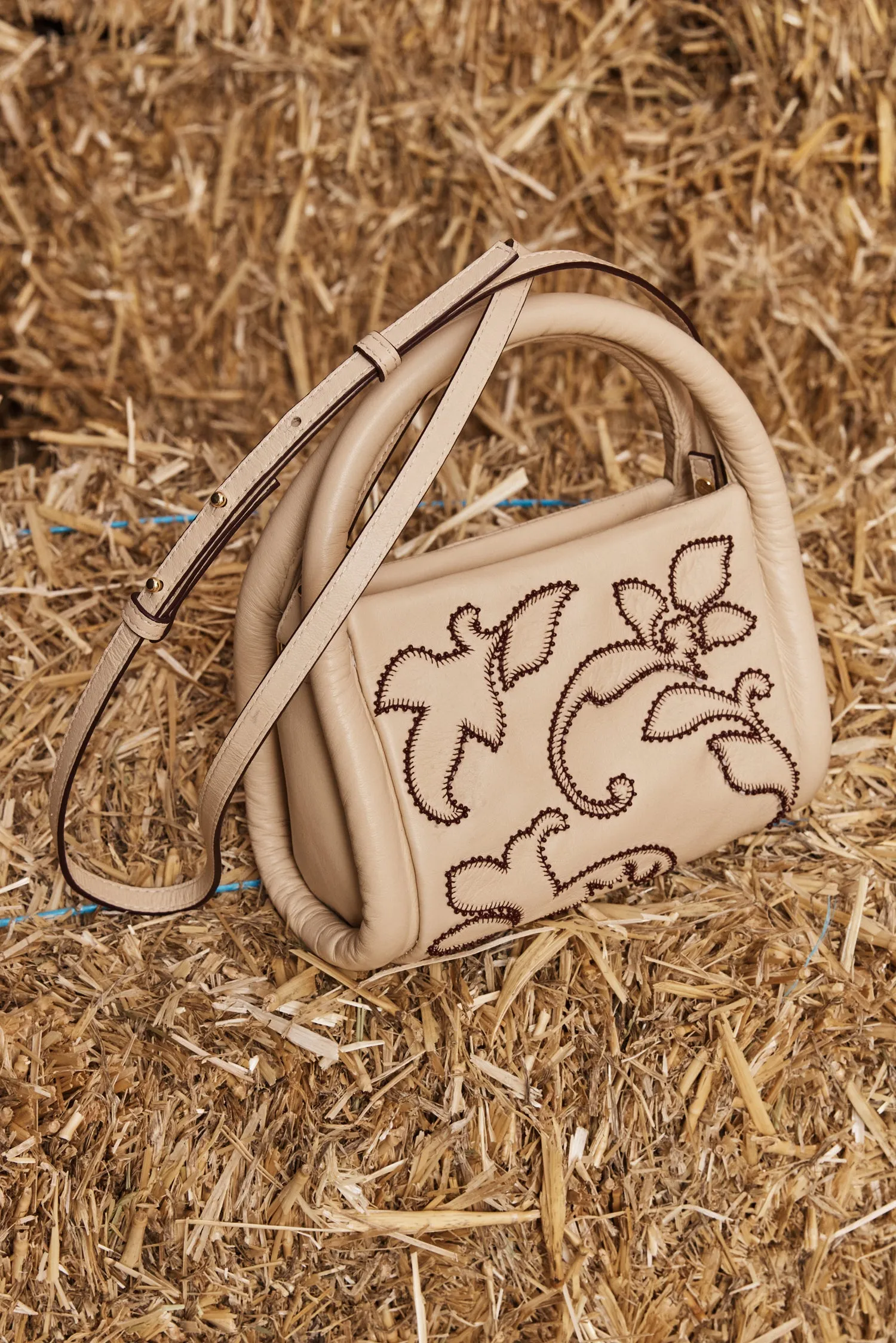 DUKE LEATHER APPLIQUE BAG IVORY sold by Alemais product image thumbnail 2