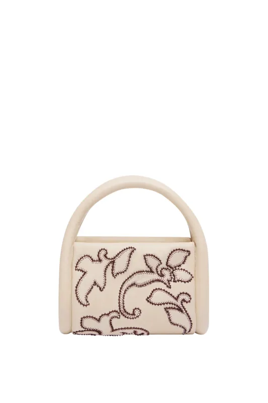 DUKE LEATHER APPLIQUE BAG IVORY made by Alemais