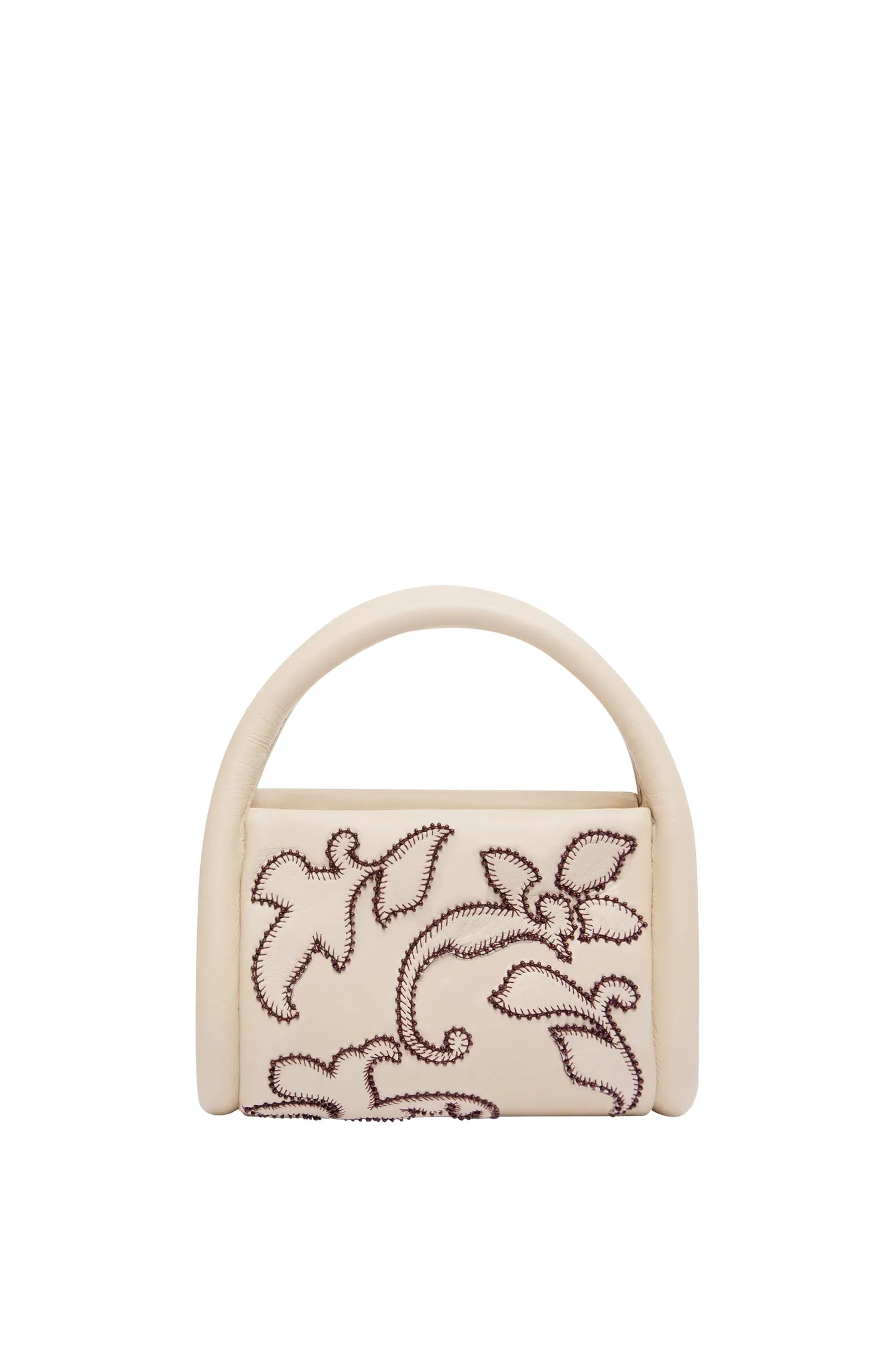 DUKE LEATHER APPLIQUE BAG IVORY sold by Alemais
