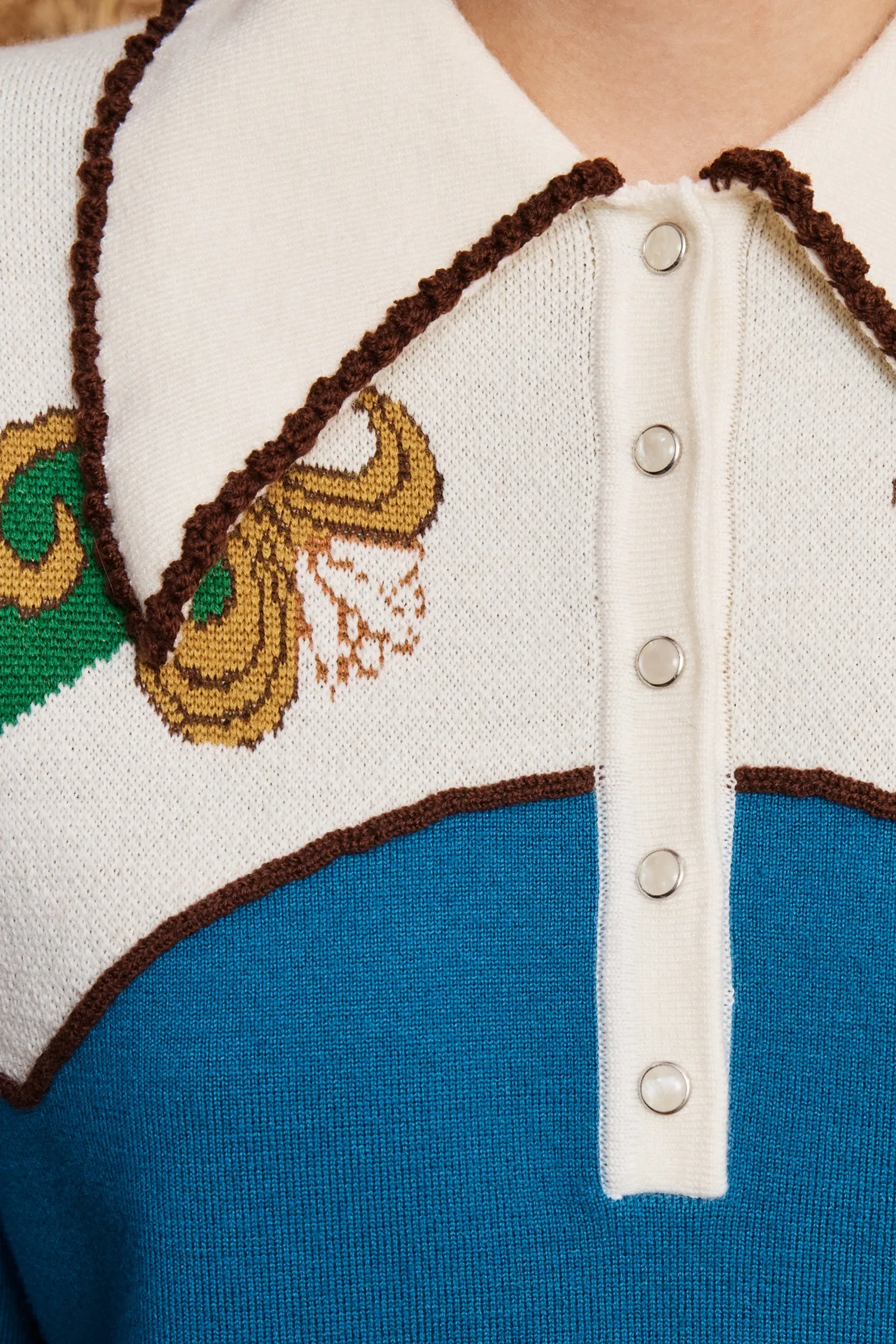 LASSO KNIT POLO AZURE sold by Alemais product image thumbnail 5