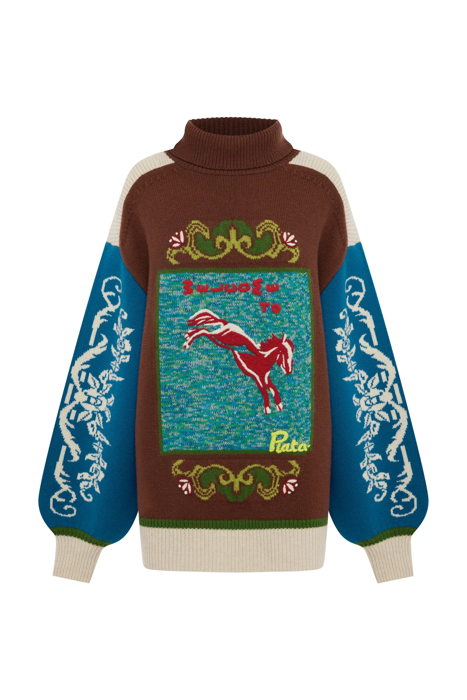 LASSO PATCHWORK KNIT SWEATER sold by Alemais