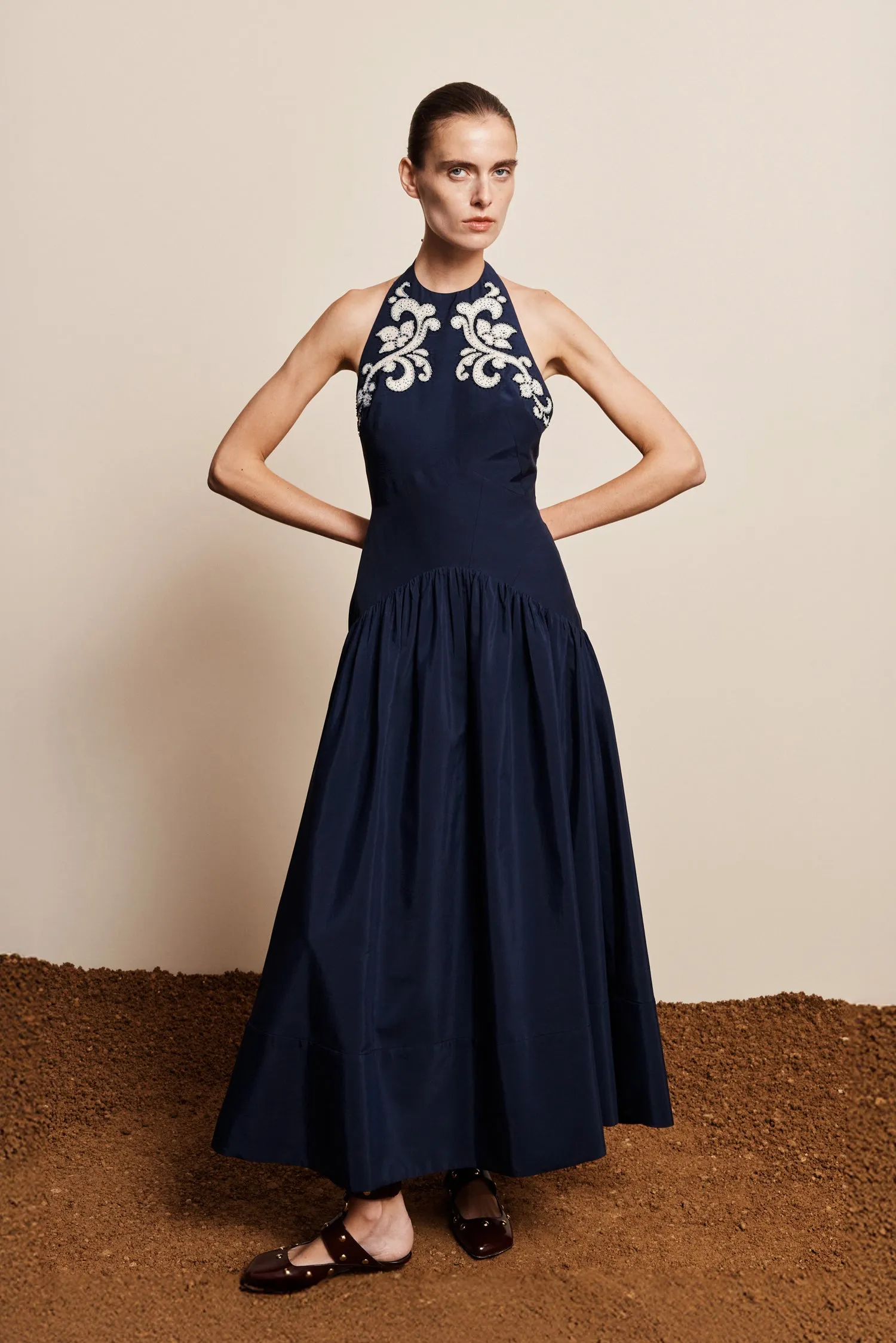 DILLON APPLIQUE HALTER GOWN sold by Alemais product image thumbnail 2