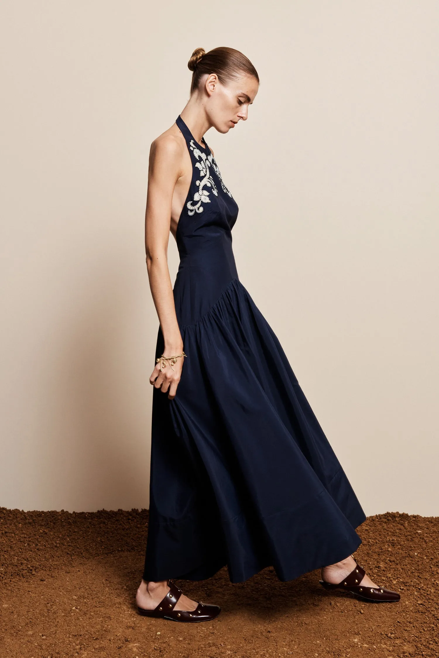 DILLON APPLIQUE HALTER GOWN sold by Alemais product image thumbnail 3