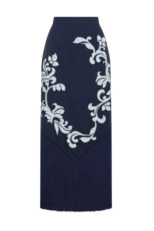 DILLON APPLIQUE SKIRT made by Alemais