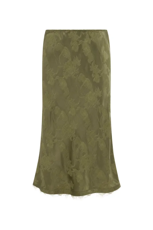 WINIFRED BIAS SLIP SKIRT made by Alemais
