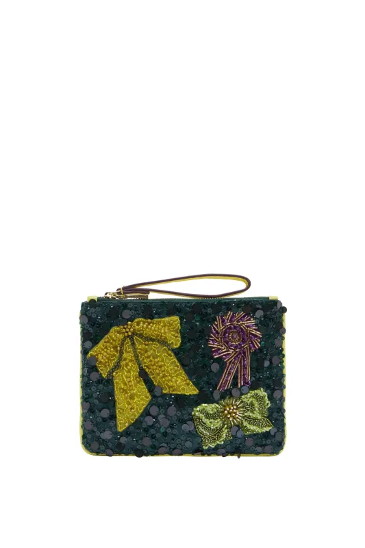 ROSETTE BEADED CLUTCH made by Alemais