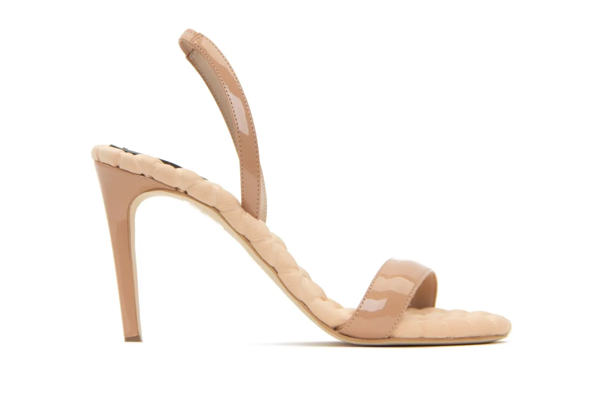 VIVIEN | Fuchsia Vegan Patent Slingback Sandals | Parallel