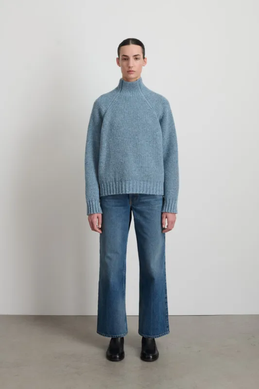 Funnel Neck Lt. Blue Donegal sold by B Sides Jeans