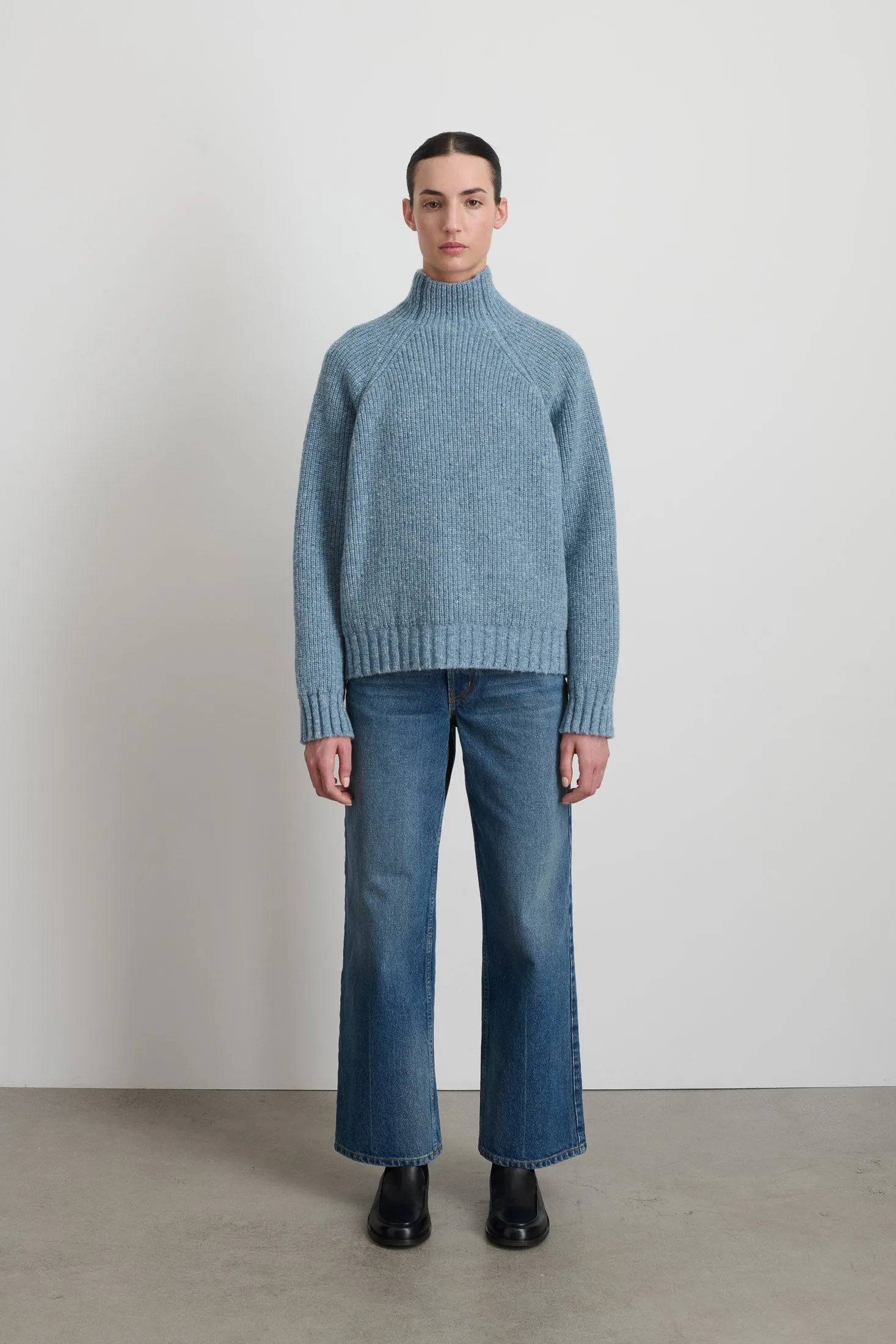Funnel Neck Lt. Blue Donegal sold by B Sides Jeans