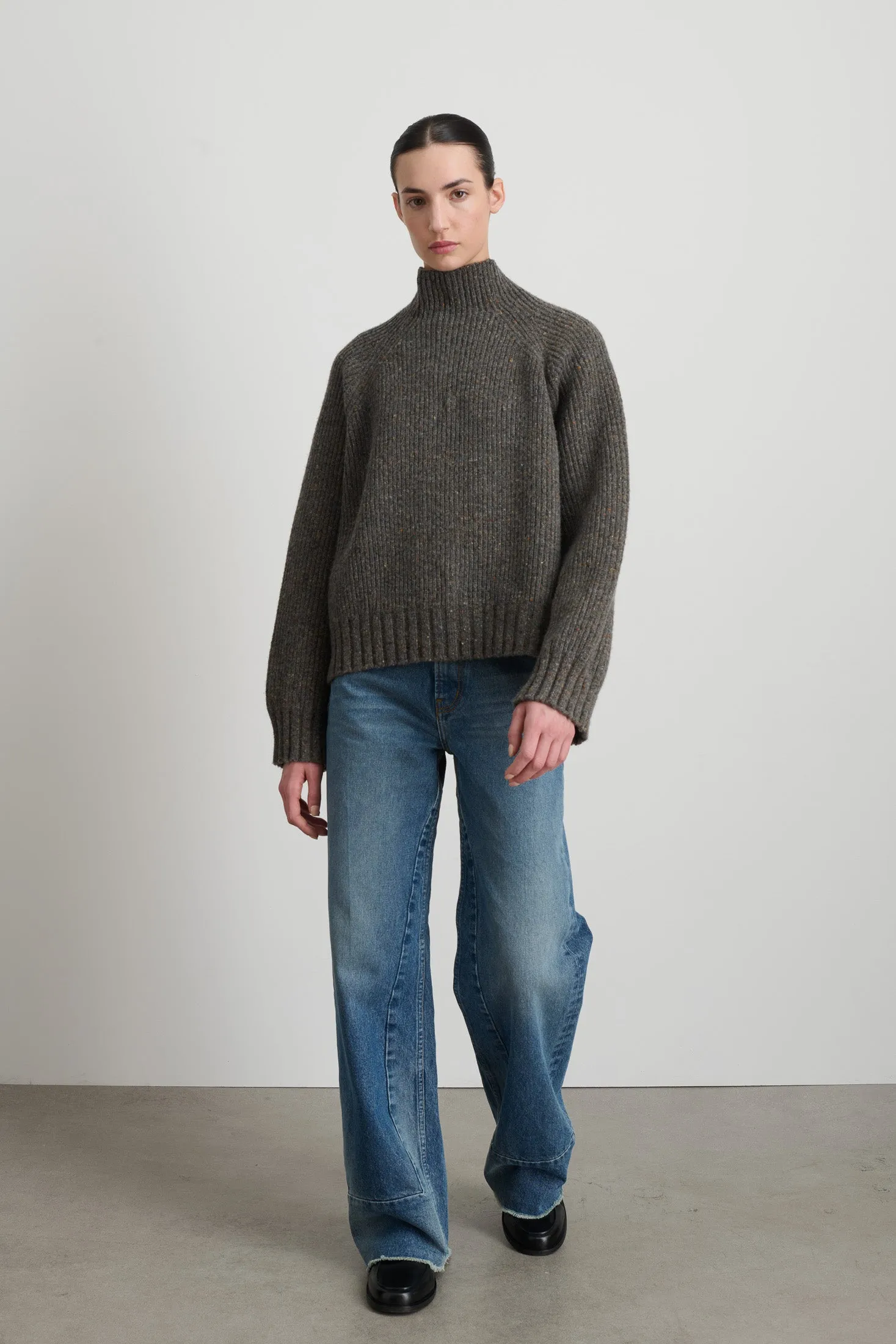 Funnel Neck Brown Donegal sold by B Sides Jeans product image thumbnail 3