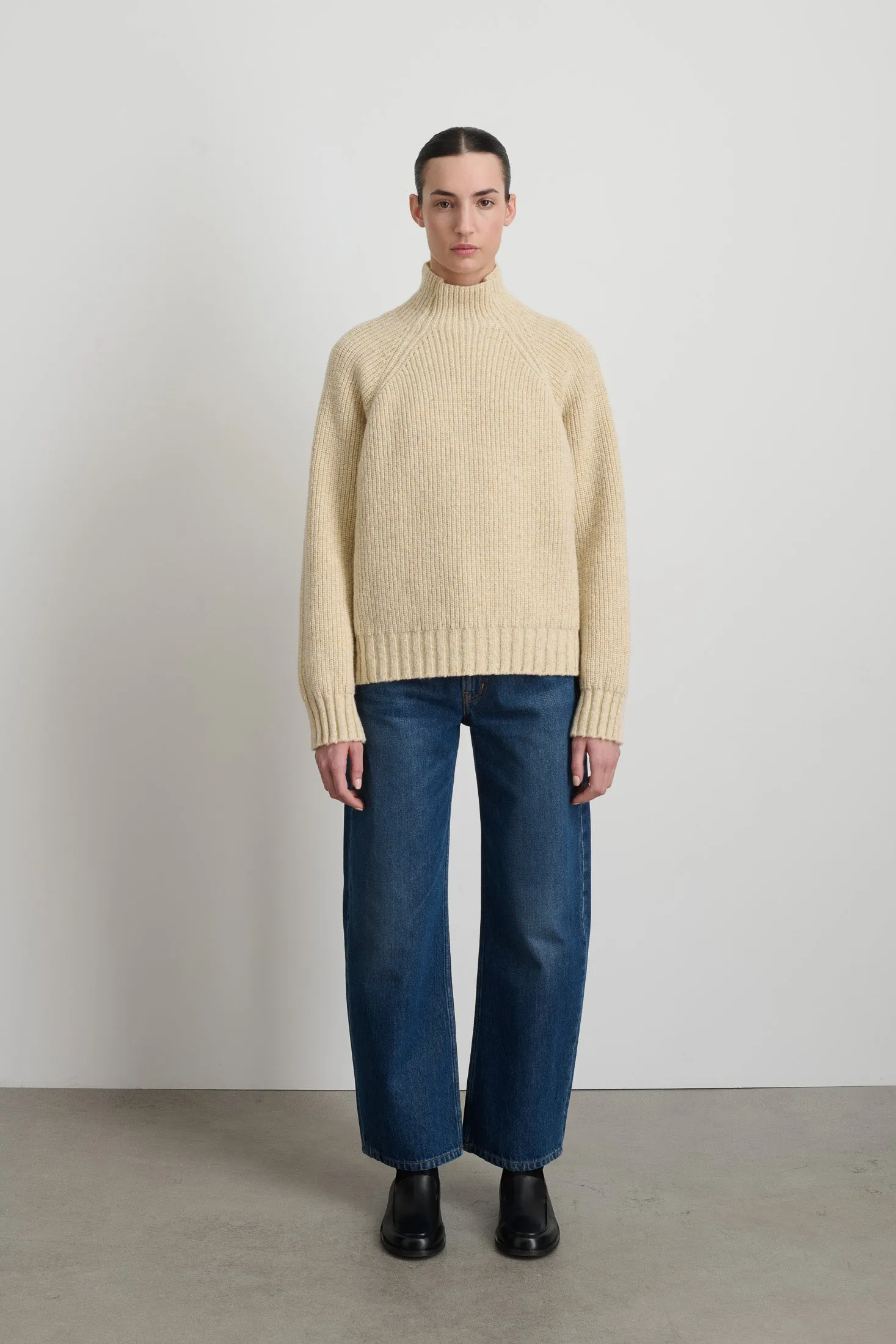 Funnel Neck Natural Donegal sold by B Sides Jeans