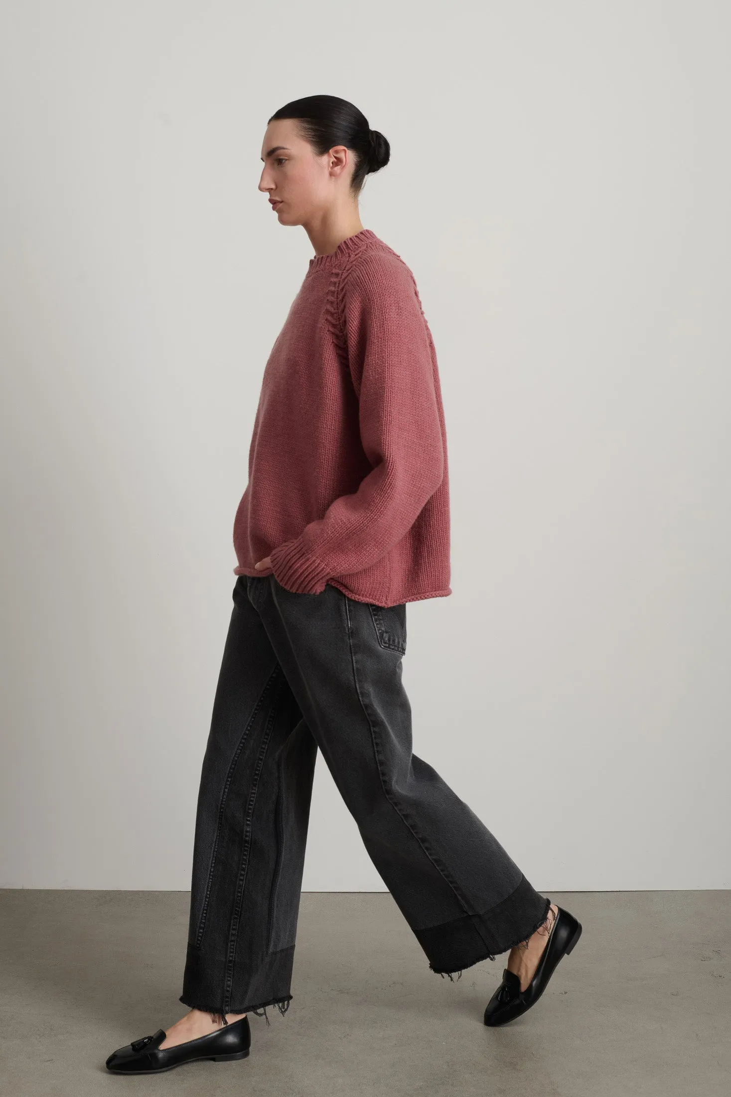 Braided Crew Pink Cashmere sold by B Sides Jeans product image thumbnail 4