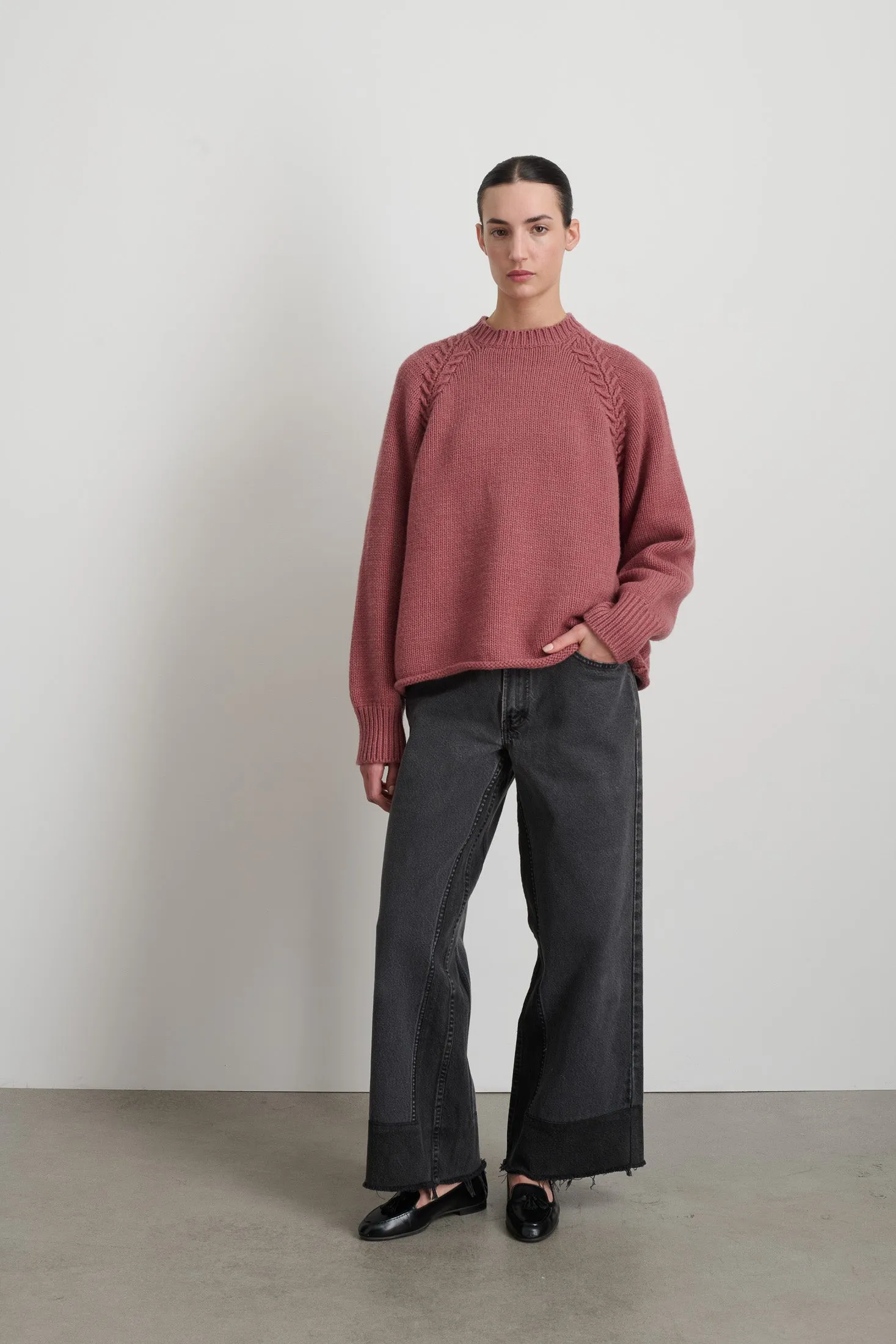 Braided Crew Pink Cashmere sold by B Sides Jeans product image thumbnail 5