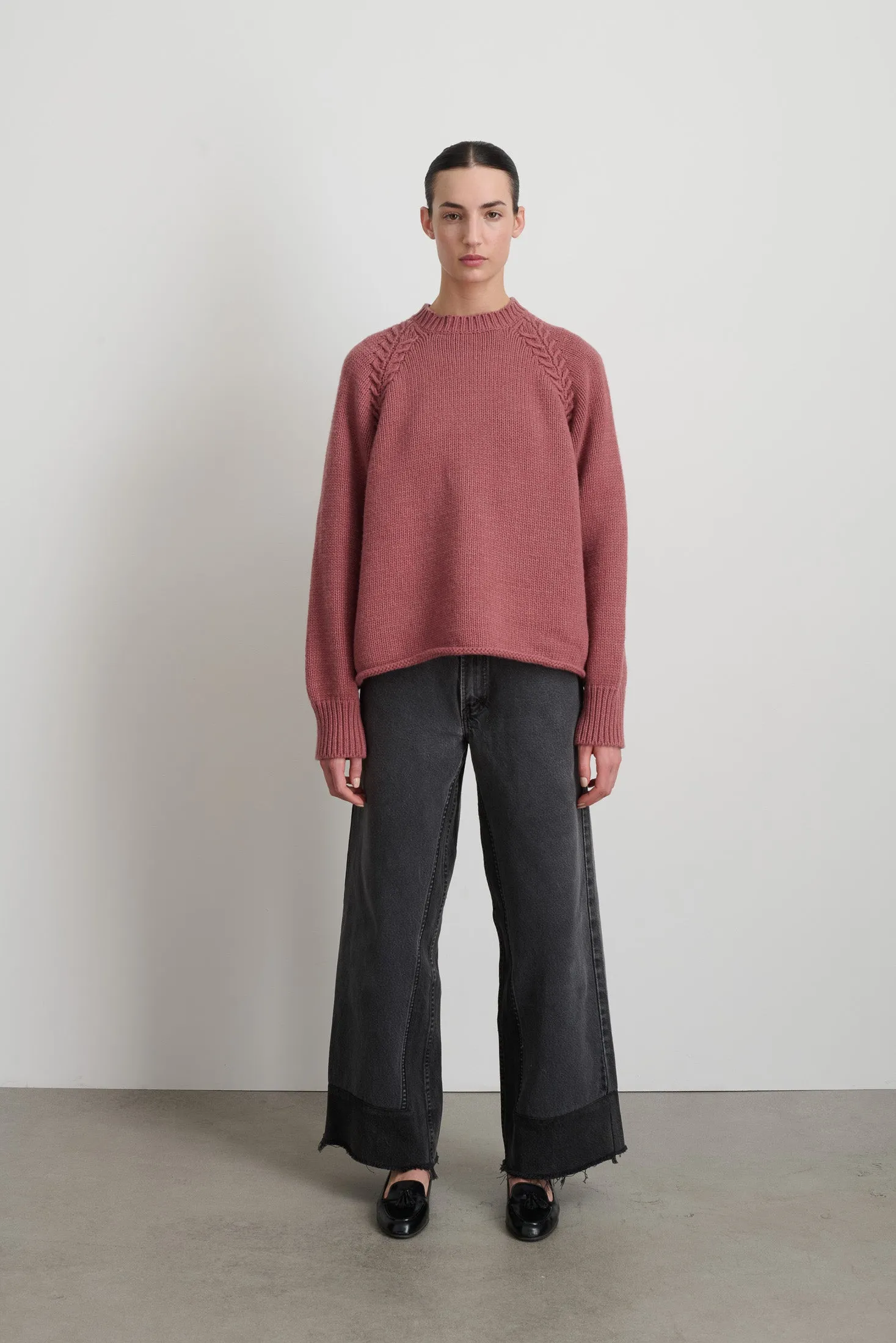 Braided Crew Pink Cashmere sold by B Sides Jeans