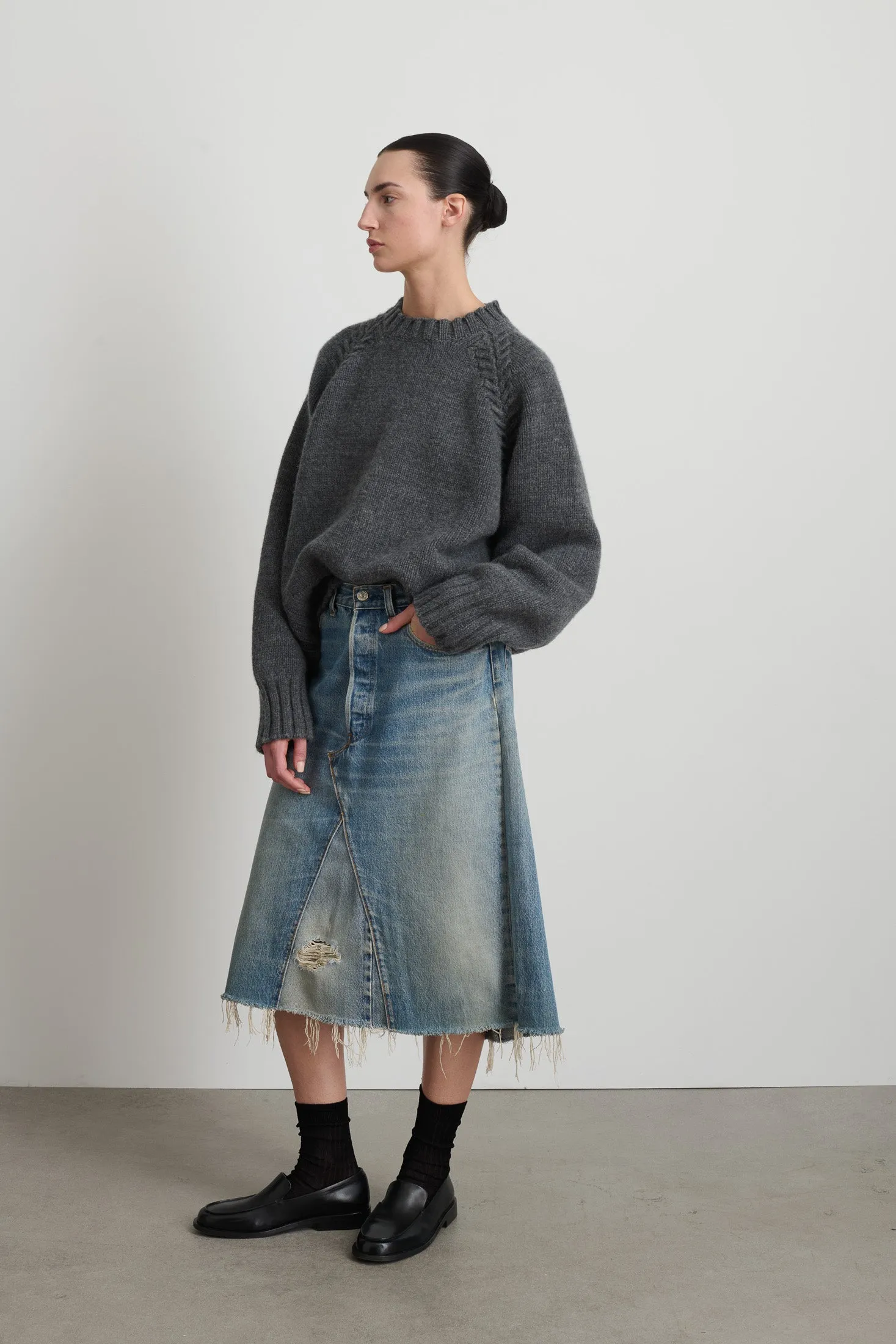 Braided Crew Grey Cashmere sold by B Sides Jeans product image thumbnail 4