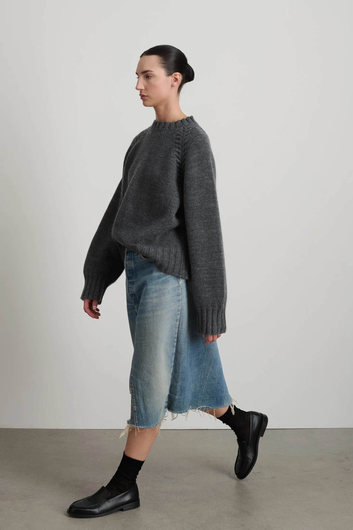 Braided Crew Grey Cashmere sold by B Sides Jeans product image thumbnail 5