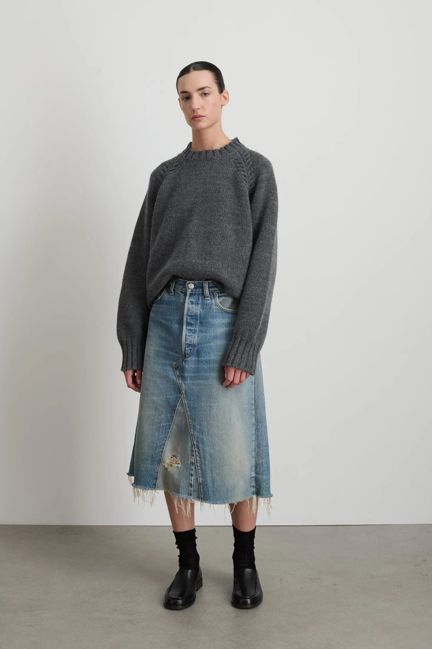 Braided Crew Grey Cashmere sold by B Sides Jeans product image thumbnail 3