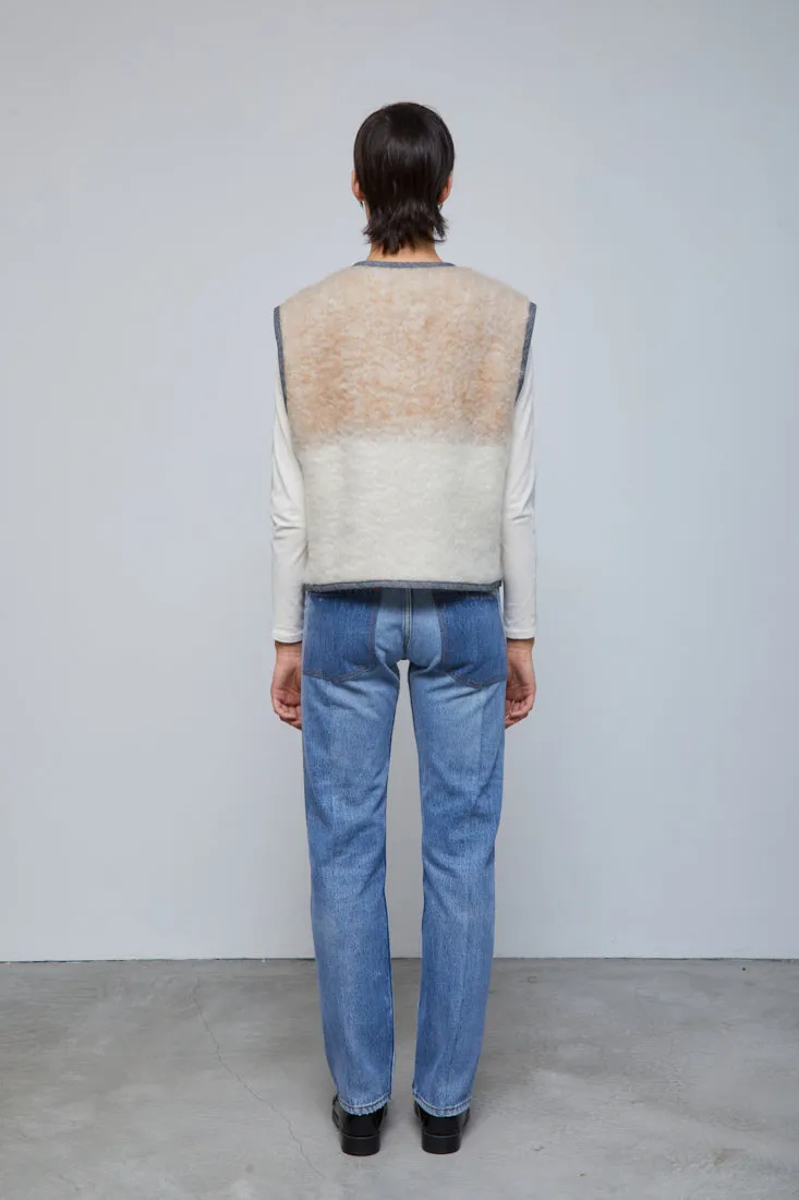 Upcycled Neutral Stripe Mohair Vest sold by B Sides Jeans product image thumbnail 3