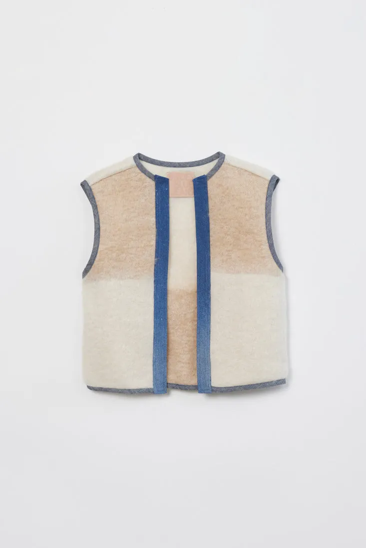 Upcycled Neutral Stripe Mohair Vest sold by B Sides Jeans