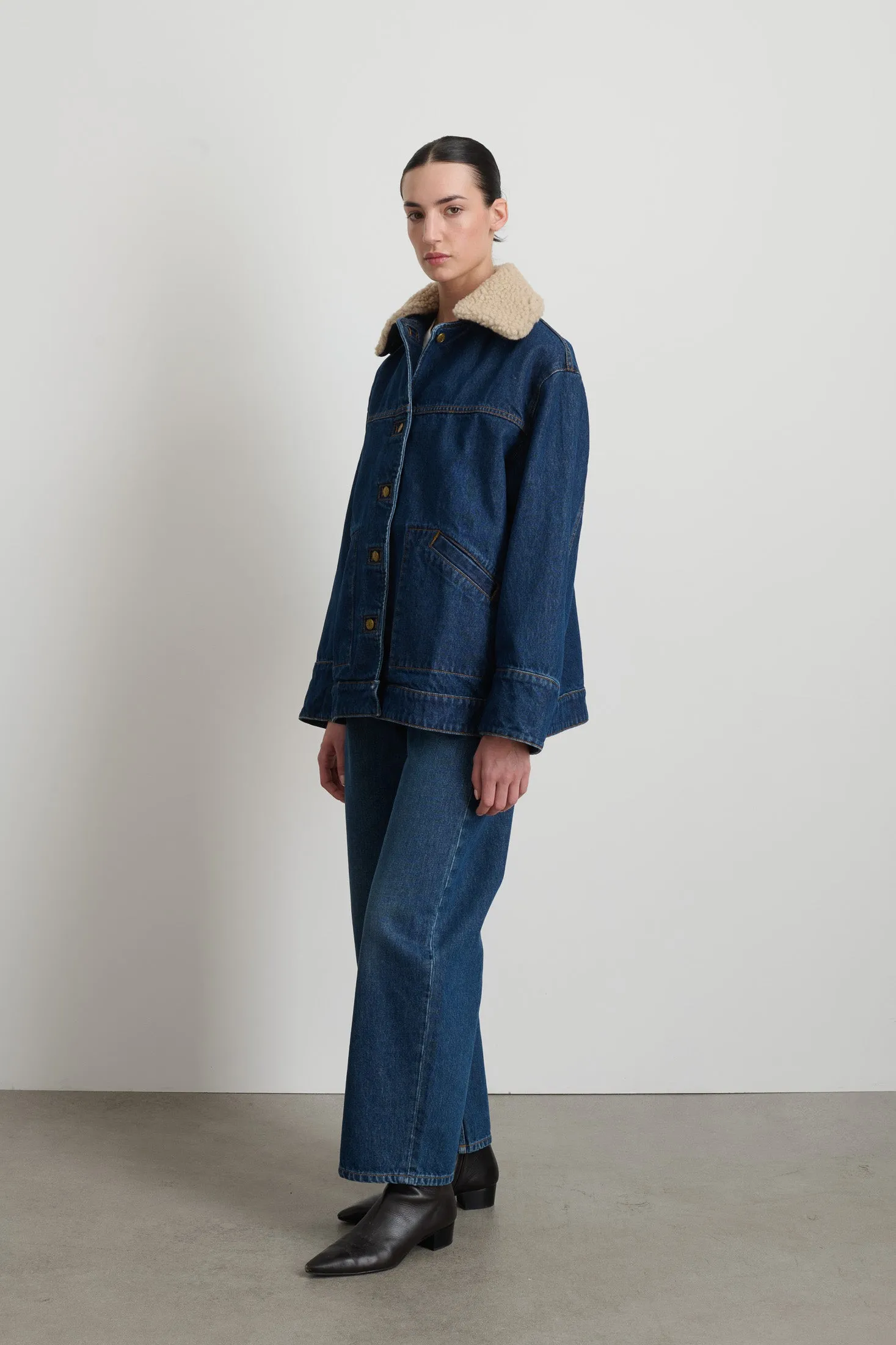 Stadium Jacket Van Blue / Oatmeal Sherpa Collar sold by B Sides Jeans product image thumbnail 2