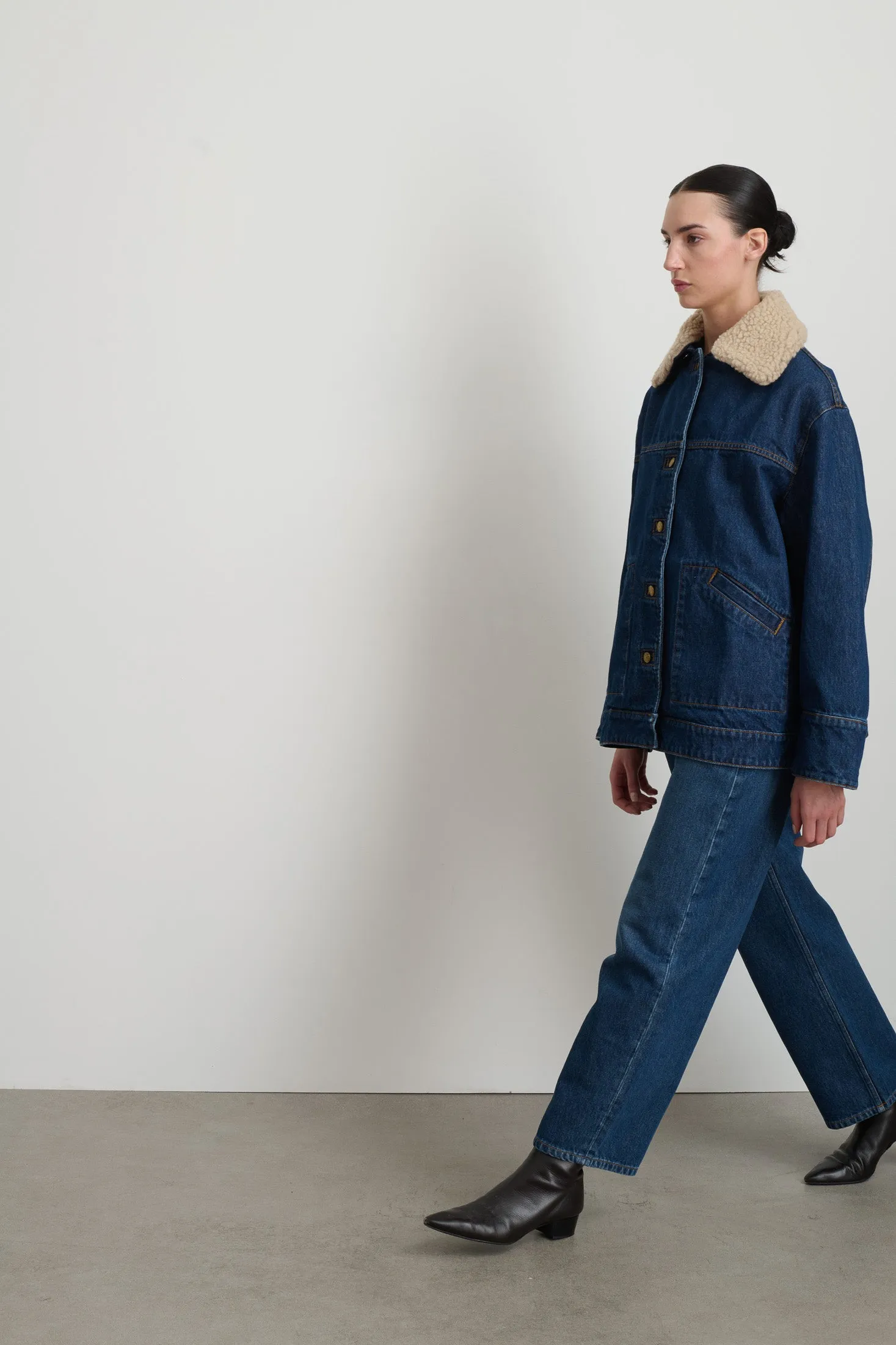 Stadium Jacket Van Blue / Oatmeal Sherpa Collar sold by B Sides Jeans product image thumbnail 4