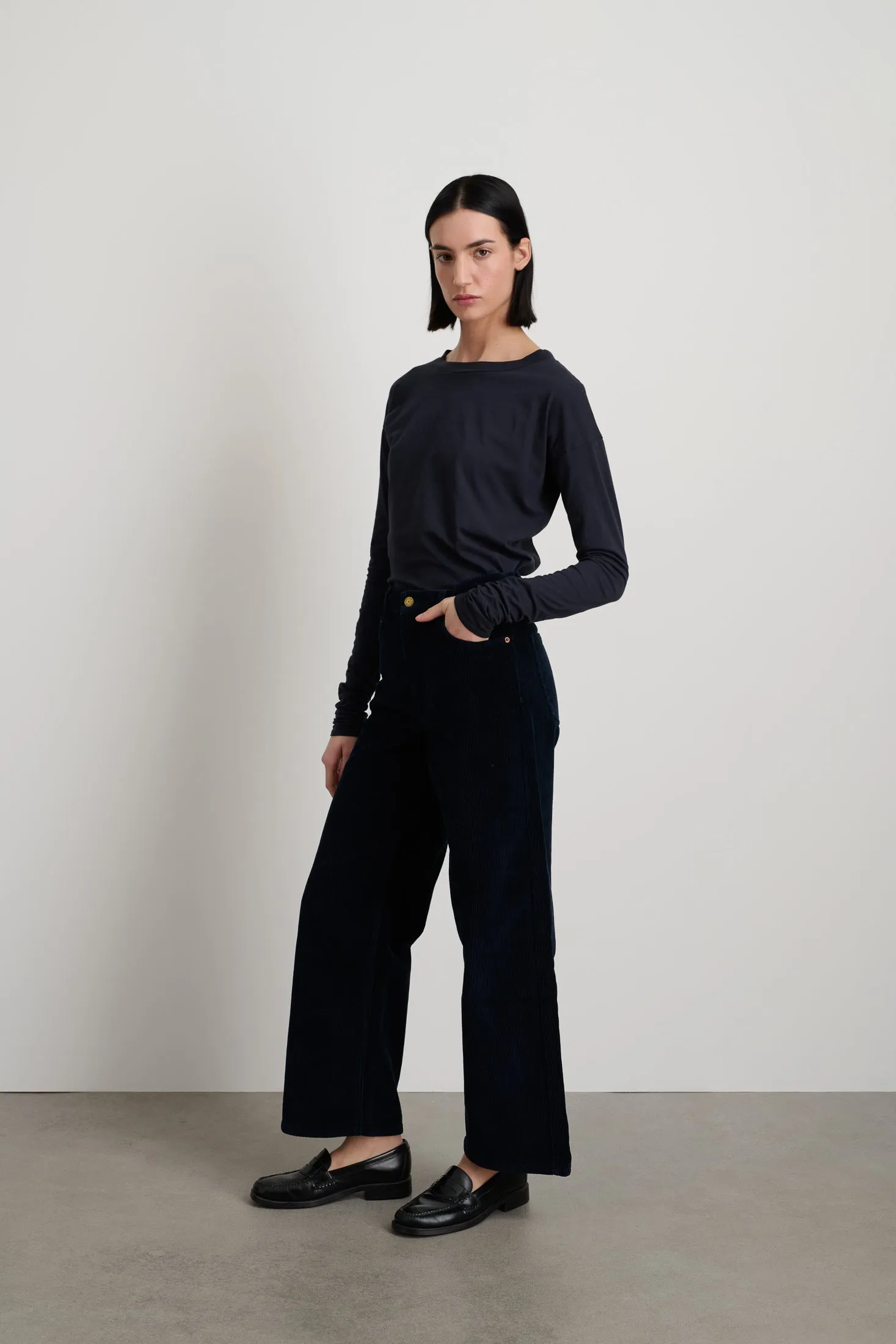 Elissa Crop Marine Corduroy sold by B Sides Jeans product image thumbnail 2