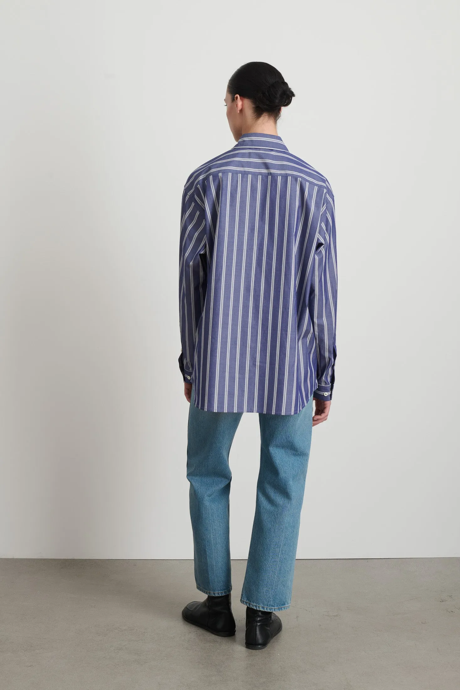 Nolan Shirt Indigo White Stripe sold by B Sides Jeans product image thumbnail 3