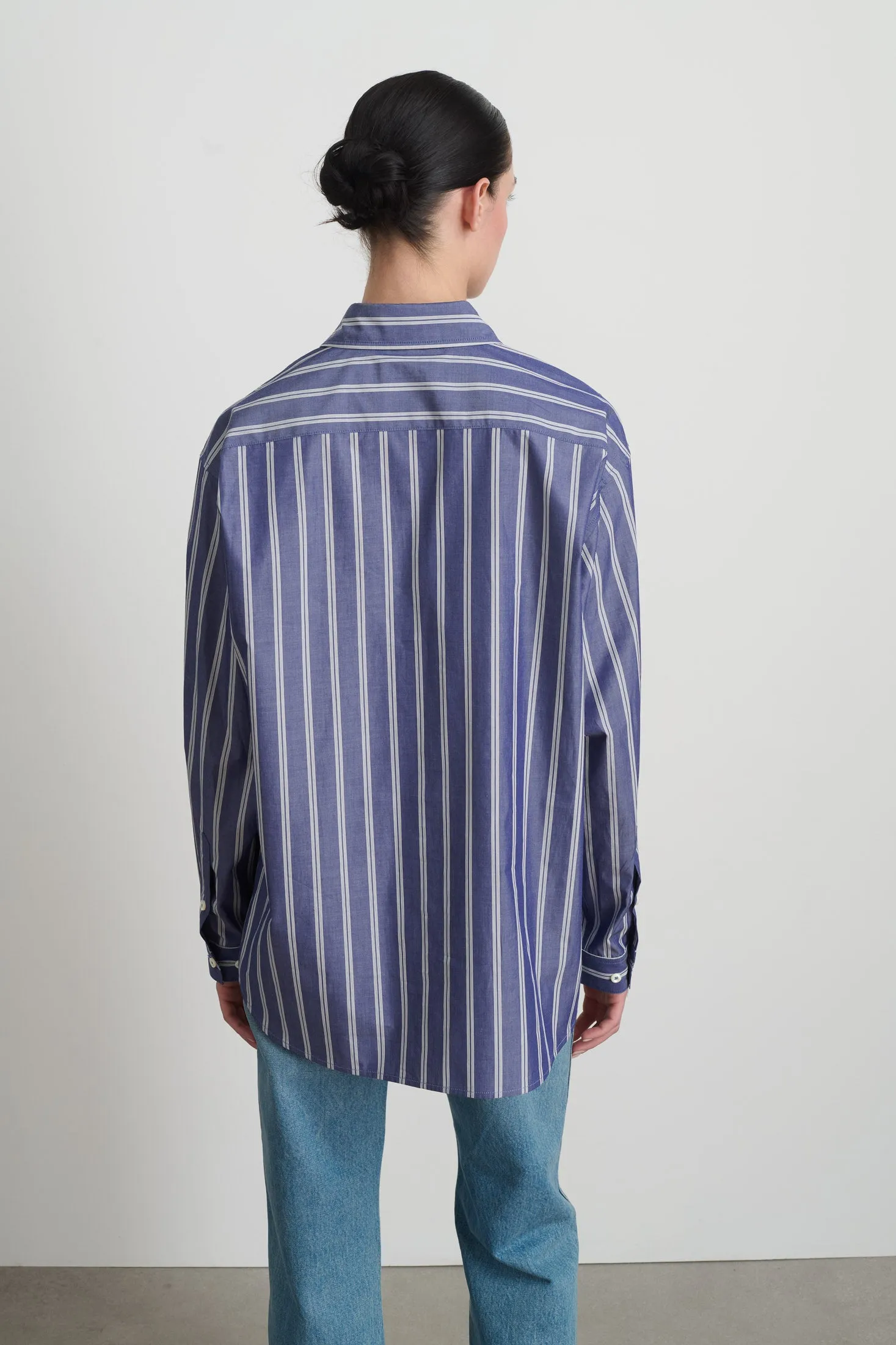 Nolan Shirt Indigo White Stripe sold by B Sides Jeans product image thumbnail 5
