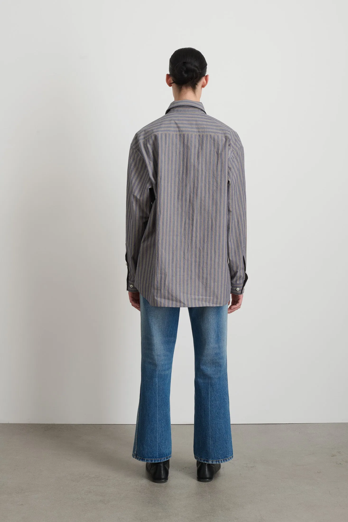 Nolan Shirt Grey Blue Stripe sold by B Sides Jeans product image thumbnail 3