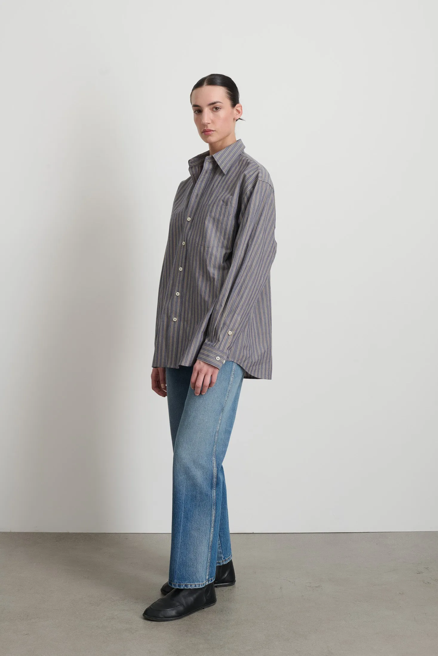 Nolan Shirt Grey Blue Stripe sold by B Sides Jeans product image thumbnail 2