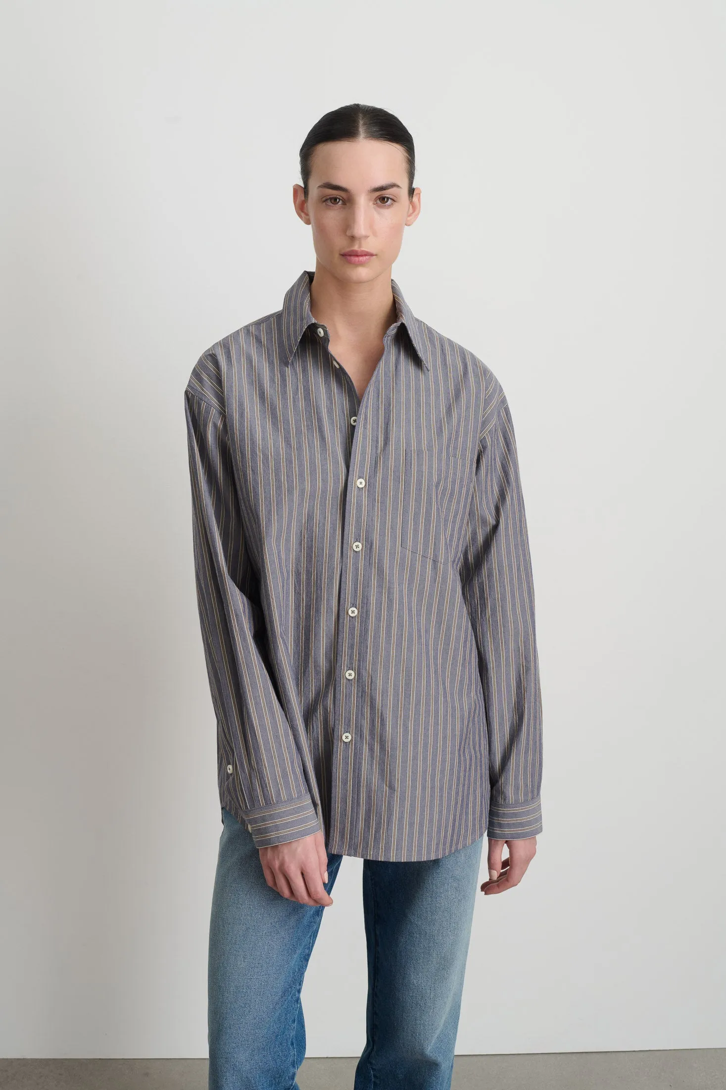 Nolan Shirt Grey Blue Stripe sold by B Sides Jeans product image thumbnail 4