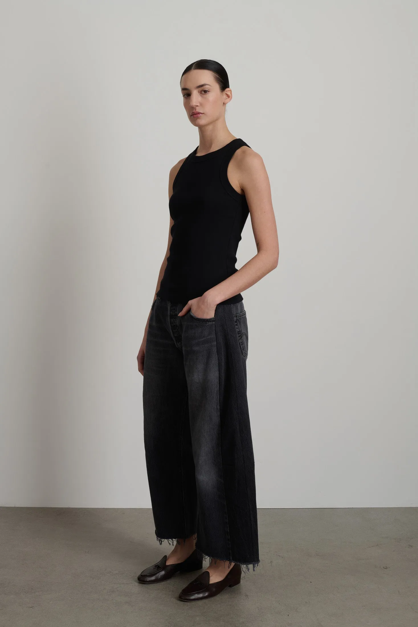 B Sides Rib Tank Marine Overdye sold by B Sides Jeans product image thumbnail 2