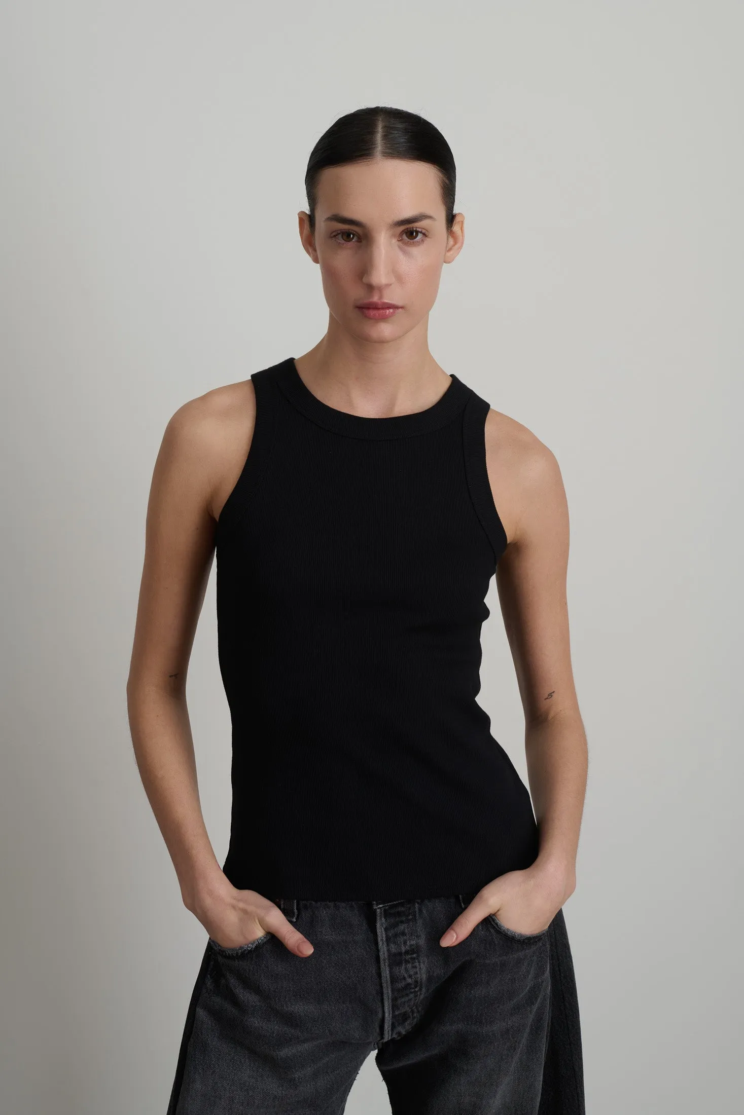 B Sides Rib Tank Marine Overdye sold by B Sides Jeans product image thumbnail 3