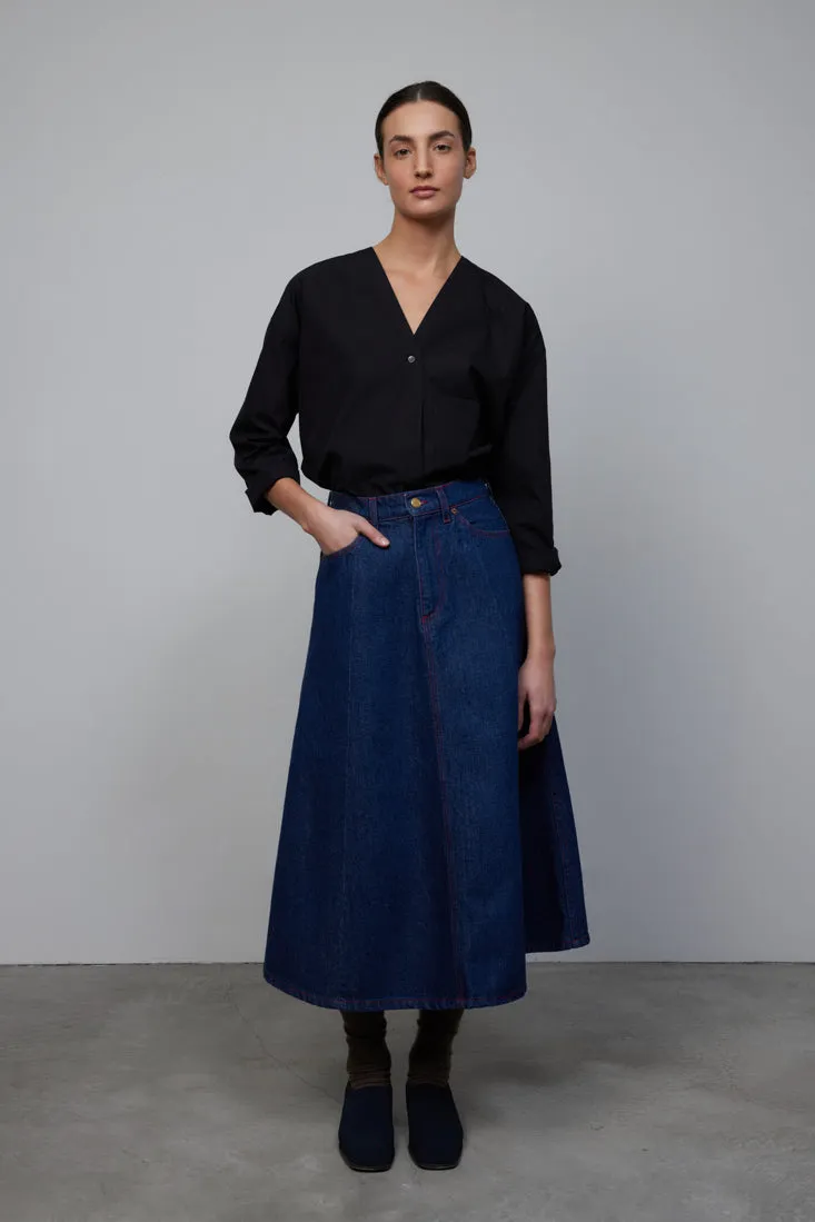 Simone Skirt Rinse Indigo sold by B Sides Jeans