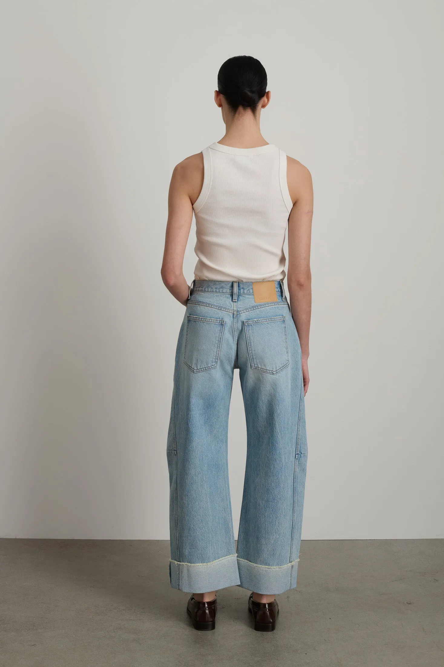 Relaxed Cuffed Lasso Jean Dale Wash sold by B Sides Jeans product image thumbnail 4