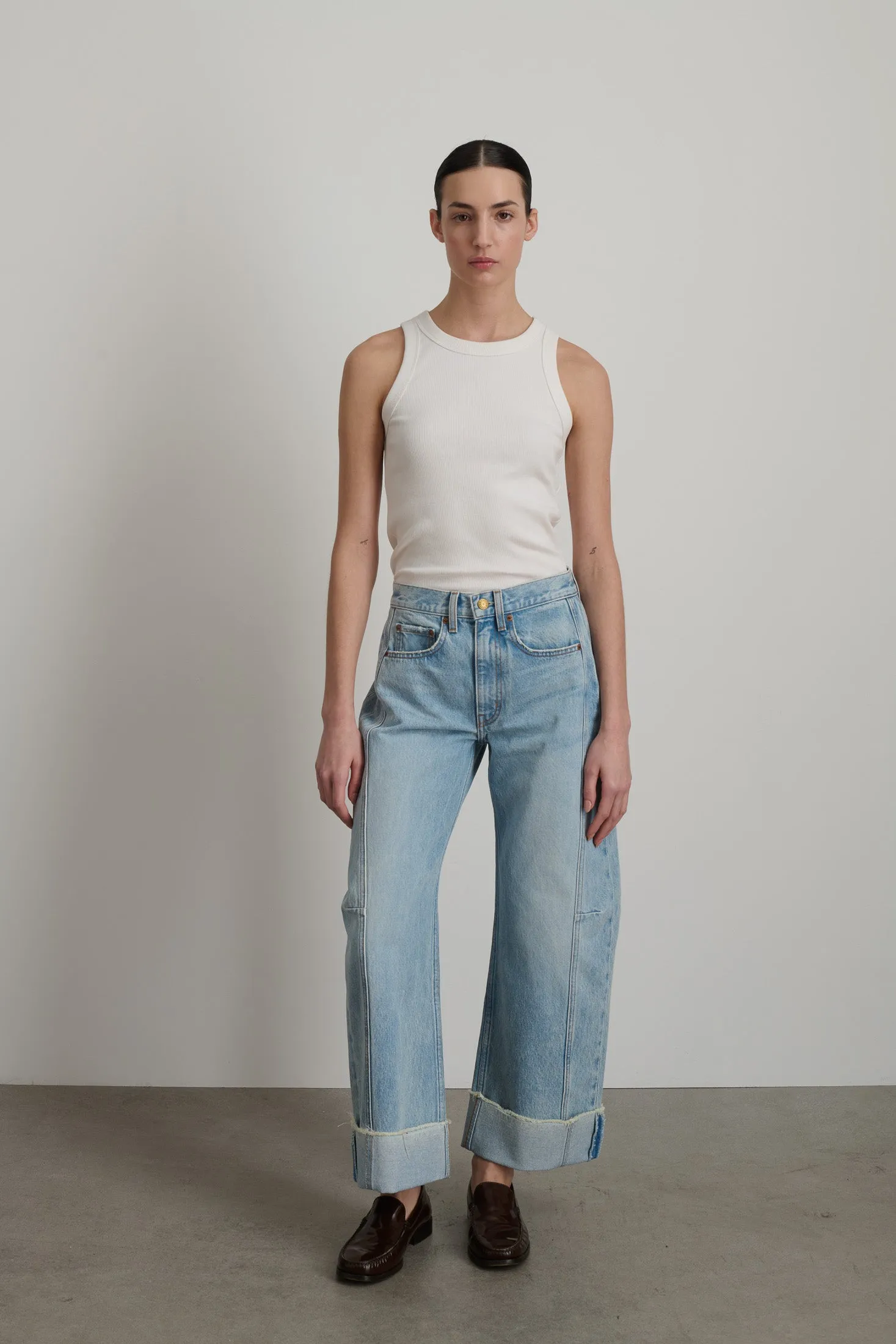 Relaxed Cuffed Lasso Jean Dale Wash sold by B Sides Jeans product image thumbnail 2