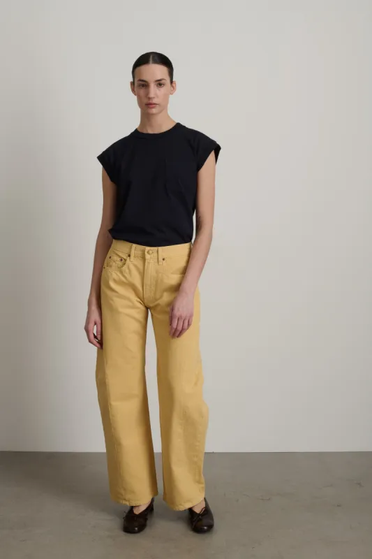 Relaxed Lasso Long Jean Yellow Overdye sold by B Sides Jeans