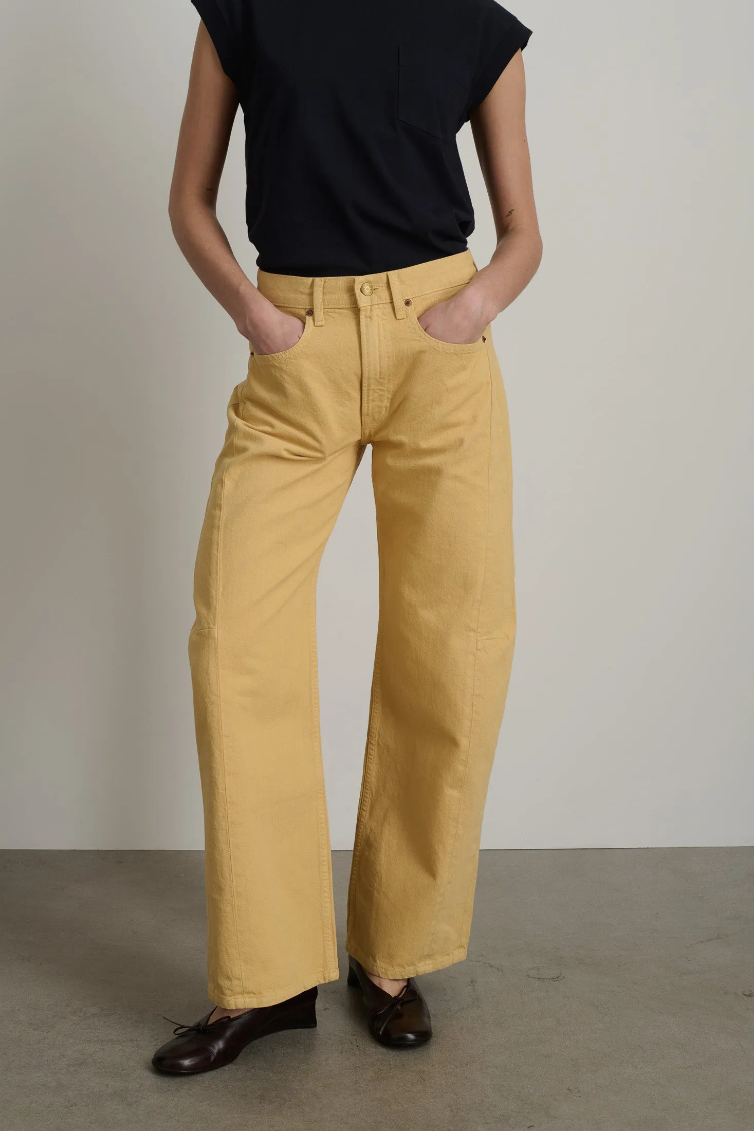 Relaxed Lasso Long Jean Yellow Overdye sold by B Sides Jeans product image thumbnail 5