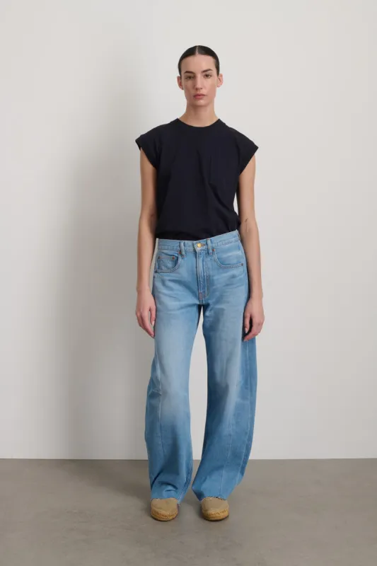 Relaxed Lasso Long Jean Warren Blue sold by B Sides Jeans
